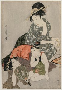 Nettoyage des peignes - Kitagawa Utamaro