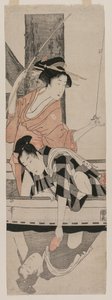 Couple dans un bateau - Kitagawa Utamaro