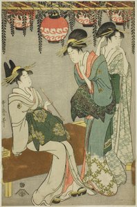 Courtisanes sous une tonnelle de glycine - Kitagawa Utamaro