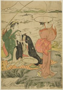 Pêche à Iwaya, Enoshima - Kitagawa Utamaro