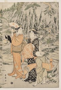 Pêche sur le rocher de la planche à découper à Enoshima - Kitagawa Utamaro