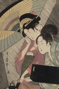 Geisha et servante par une nuit pluvieuse, c.1797