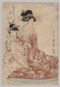 Ichikawa de Matsubaya avec Minomo et Tamamo - Kitagawa Utamaro