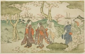 Mont Goten, du livre illustré "Statue de Fugen (Fugen-zo)" - Kitagawa Utamaro