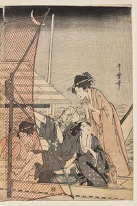 Pêche au filet de nuit - Kitagawa Utamaro