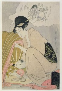 T H Riches 1913. Enfant ayant un cauchemar - Kitagawa Utamaro