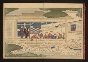 Vue du défilé dans la rue principale, Nakanochô, dans le quartier des plaisirs de Yoshiwara - Kitagawa Utamaro