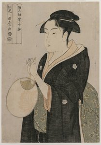 Femme Tenant un Éventail (de la série Dix Aspects de la Physiognomonie des Femmes)