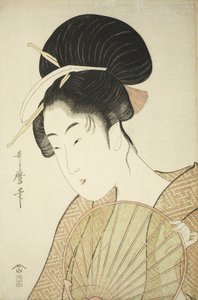 Femme tenant un éventail rond, vers 1797