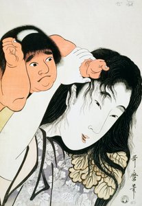 Yamauba et Kintaro, figures populaires du folklore japonais, estampe ukiyo-e par Kitagawa Utamaro (1753-1806), période Edo