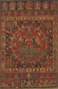 Mandala du Dieu Soleil Surya entouré de huit divinités planétaires, daté, probablement 1379