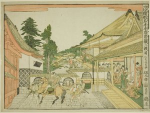 Acte II (Nidanme), de la série "Images en perspective du magasin des loyaux vassaux (Uki-e kanadehon Chushingura)"