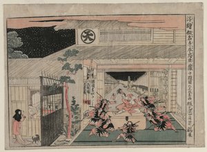 Chushingura : Acte X de la série Images en perspective pour La Maison du Trésor de la Loyauté, c. 1790