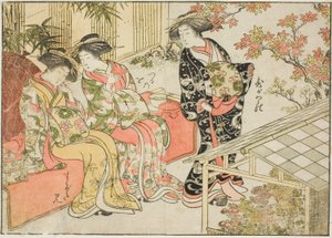 Courtisanes de Tsuruya, du livre "Miroir des Belles Femmes des Quartiers de Plaisir (Seiro bijin awase sugata kagami)," vol. 2