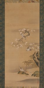 Jaseurs, fleurs de cerisier et bambou, fin du XVIIe siècle