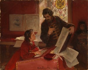 Nikita Zotov enseigne au jeune Pierre Ier, 1902