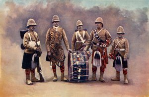 Soldat, Tambours, Cornemuseur et Clairon - The Black Watch, 1900 - Knight
