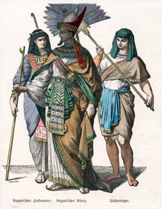 Roi égyptien et assistants masculins - Knilling