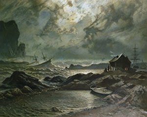 Tempête sur la côte norvégienne