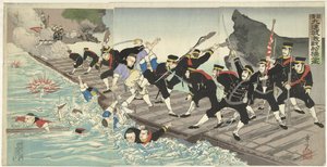 Combats féroces sur le pont flottant à Kiuliencheng pendant la guerre sino-japonaise
