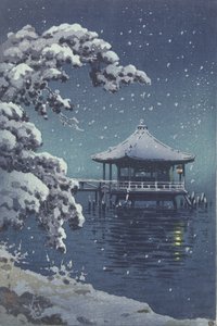 Pavillon flottant à Katada sous la neige - Koitsu Tsuchiya