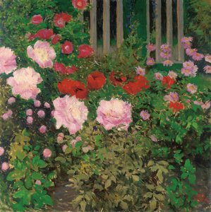 Fleurs et clôture de jardin