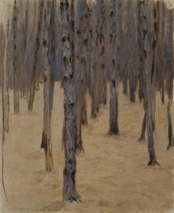 Forêt de conifères sous la neige - Koloman Moser