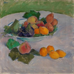 Nature morte avec fruits et feuilles