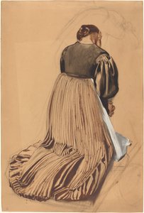 Femme agenouillée de dos
