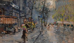 Une rue à Paris, 1918 - Konstantin Alekseevich Korovin