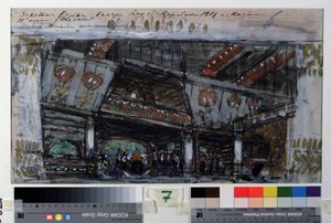 Projet de décor pour le ballet Le Poisson Doré de Ludwig Minkus