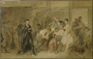 Derrière le rideau dans le théâtre des serfs - Konstantin Alexandrovich Trutovsky