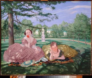 Deux femmes dans un parc - Konstantin Andreevic Somov