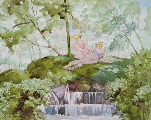 Amoureux dans un paysage - Konstantin Andreevic Somov