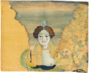 Jeune femme avec un jardin au-delà - Konstantin Andreyevich Somov