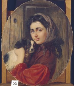 Fille avec petit chien