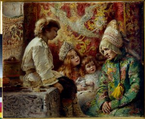 Grand-mère avec des enfants
