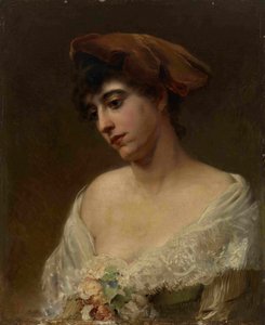 Jeune femme au béret rouge