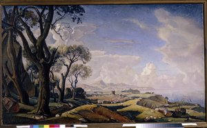 Paysage avec arbres