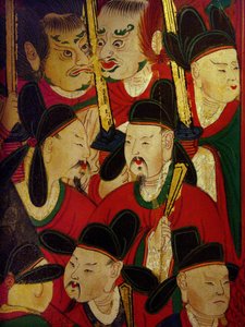 Détail du portrait du sixième roi (Danjong) - Korean School