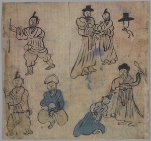 Scène de genre, 1 sur 4, 19ème siècle - Korean School