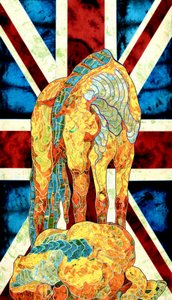 Un cheval aux couleurs vives de l