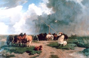 Chevaux dans la tempête, 1862 - Károly Lotz