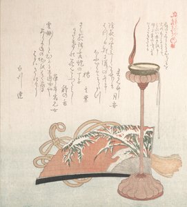 Bougeoir et ventilateur, 19ème siècle - Kubo Shunman