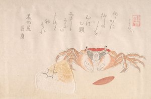 Crabe, boule de riz cuite et graine de kaki, 19ème siècle