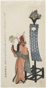 Mère avec bébé pointant, fin XVIIIe-début XIXe siècle - Kubo Shunman