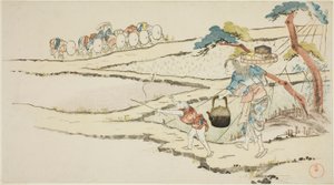 Apporter de la nourriture aux planteurs de riz - Kubo Shunman
