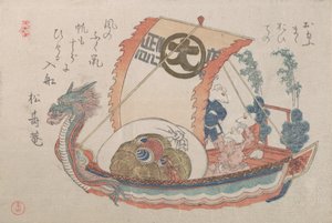 Bateau au trésor Takara-bune avec trois rats, 1816, année du rat