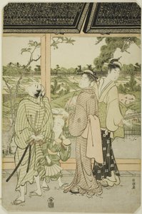 Observation des plaques votives à Mukojima - Kubo Shunman
