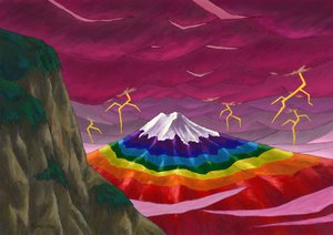Tonnerre et Mont Fuji arc-en-ciel